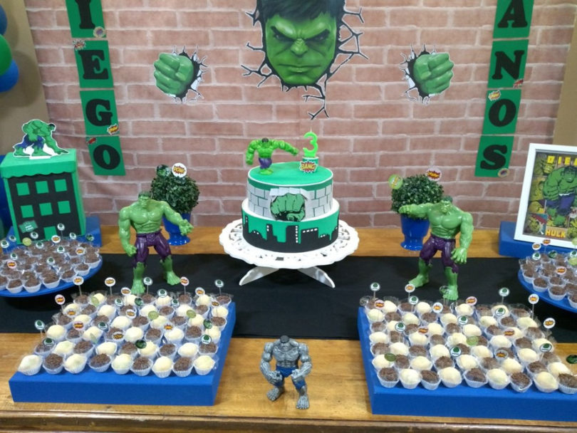 Decoração de festa Hulk